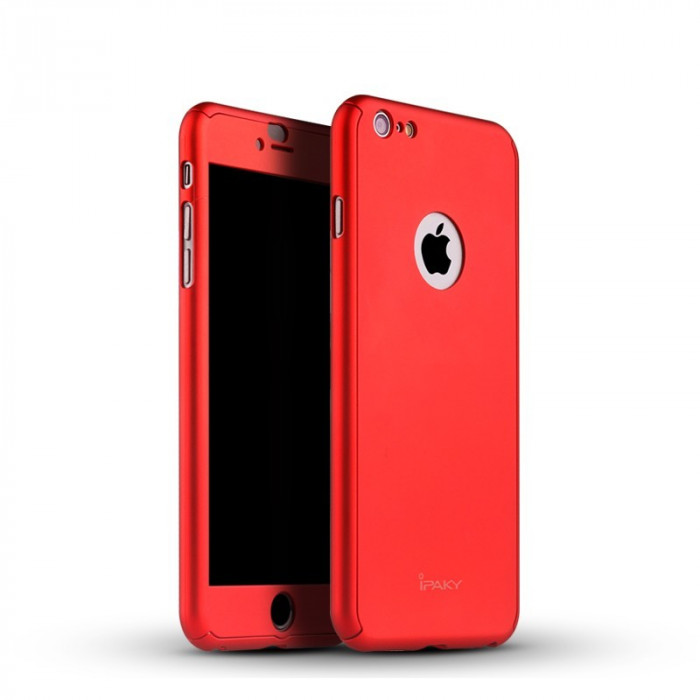 Husa FullBody iPaky Red Apple iPhone 7 360 grade + folie de protectie gratis