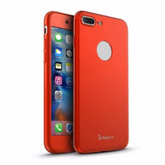 Husa FullBody iPaky Red Apple iPhone 7 Plus 360 grade + folie protectie