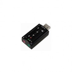 Placa de sunet 7.1 USB, mic. 3.5mm jack, boxe 3.5mm jack, alimentare USB,... foto