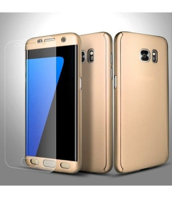 Husa FullBody Gold Samsung Galaxy S7 Edge 360 + folie de protectie gratis foto