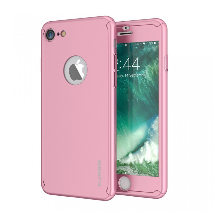 Husa FullBody Rose-Gold Apple iPhone 6 Plus/6S Plus 360 grade +folie protectie
