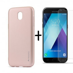 Pachet husa Metalic Rose-Gold Samsung Galaxy J7 2017 + folie protectie gratis