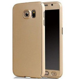 Husa FullBody Luxury Gold Samsung Galaxy S6 360 grade + folie protectie gratis