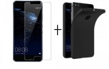 Husa Huawei P10 Lite Slim Antisoc Black + Folie Protectie Ecran Gratuita