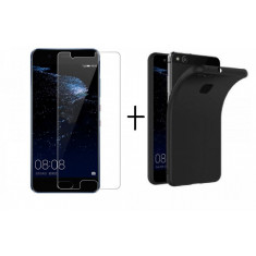 Pachet husa Slim Antisoc Black Huawei P10 Lite + folie de protectie gratis