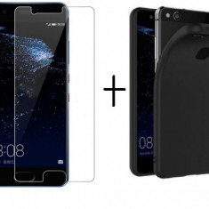 Pachet husa Slim Antisoc Black Huawei P10 Lite + folie de protectie gratis