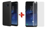 Pachet husa Slim Antisoc Black Samsung Galaxy S8 Plus + folie sticla Clear, Oem