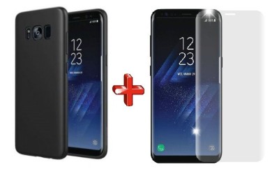 Pachet husa Slim Antisoc Black Samsung Galaxy S8 Plus + folie sticla Clear foto