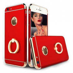 Pachet husa 3in1 Ring Red Apple iPhone 6 / 6S + folie sticla gratis