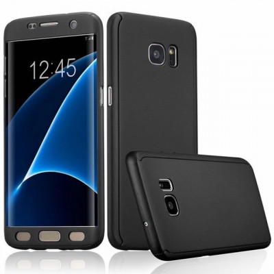 Husa FullBody Elegance Black Samsung Galaxy S7 Edge 360 + folie protectie gratis foto