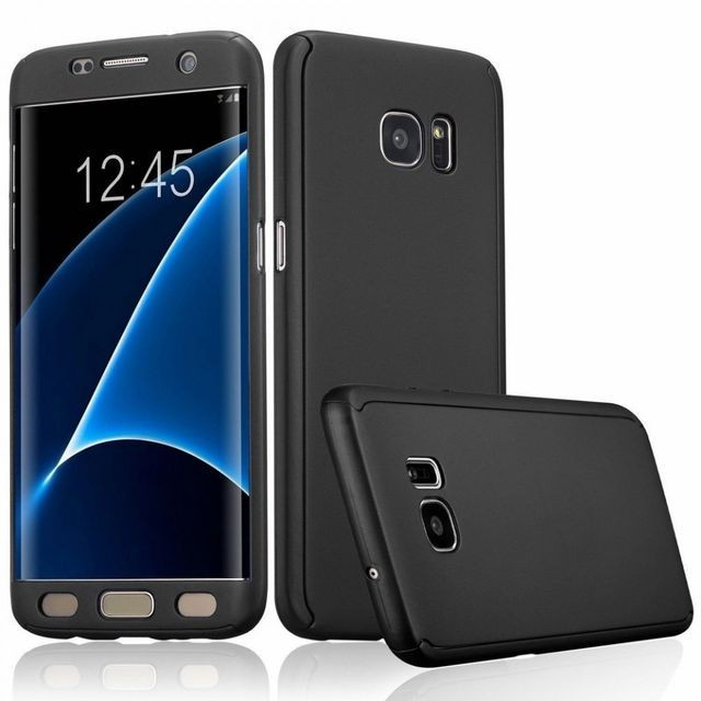 Husa FullBody Elegance Black Samsung Galaxy S7 Edge 360 + folie protectie gratis