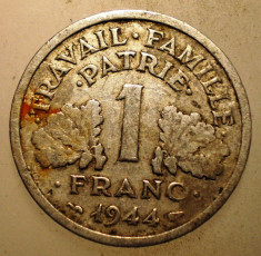 2.085 FRANTA WWII VICHY 1 FRANC 1944 C foto