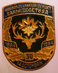 I.764 ROMANIA INSIGNA MILITARA VANATORI DE MUNTE BRIGADA 2 SARMIZEGETUSA 1994 foto