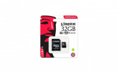 MicroSDXC Kingston, 32GB, Canvas Select 80R, Clasa 10 UHS-I, R/W 80/10 MB/s foto