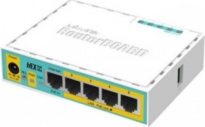 ROUTER MIKROTIK RB750UPR2, hEX PoE lite, 5xLAN Fast Ethernet (four withPoE... foto mare ROUTER MIKROTIK RB750UPR2, hEX PoE lite, 5xLAN Fast Ethernet (four withPoE... foto mare