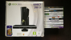 Consola MICROSOFT Xbox 360 , 250GB + Kinect Sensor + 13 jocuri foto