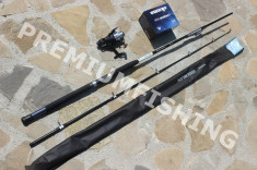 Lanseta Somn Cormoran Seacor Blue Pilk 2.4 A : 100-250 + Mulineta Okuma Longbow foto