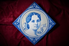 Placheta ceramica sec 19 Minton England rara colectie cadou, vintage