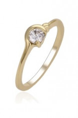 Inel Blu Golden Ring auriu cu zirconiu alb foto