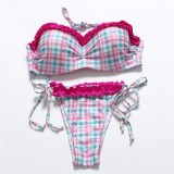 Costum de baie push up M, slip brazilian cu volan - nou