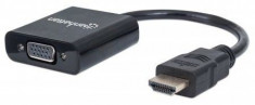 Cablu adaptor HDMI-Male/ VGA-Female, Black, Polybag &amp;quot;151467&amp;quot; foto