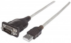 CABLU CONVERTOR USB la Serial, USB A-male/DB9-male, Silver, Polybag &amp;quot;205153&amp;quot; foto