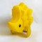 Jucarie veche sovietica URSS, arici plastic galben, pe roti, 20x16cm, colectie