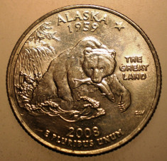 2.927 USA SUA QUARTER DOLLAR ALASKA 2008 D foto