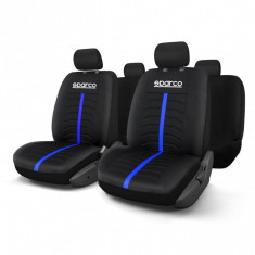 Huse Scaune Auto Renault Vel Satis - Sparco Blue Stripe 11 Buc foto