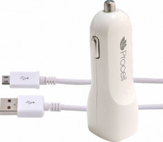 Incarcator Procell Auto Dual USB 2.1A cu cablu MicroUSB foto