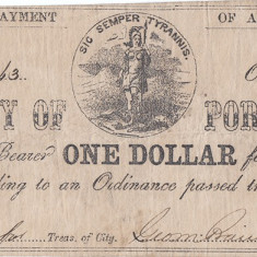 1862 (29 X), 1 dollar - Portsmouth (Statele Unite ale Americii)!