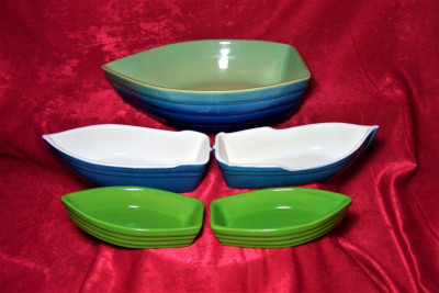 Nautica! Set servit Art Deco Mid Century, ceramica glazurata Franta foto