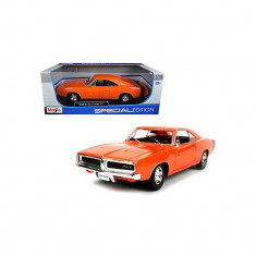 Masinuta Maisto Dodge Charger Rt 1969, 1:18 - Portocaliu foto