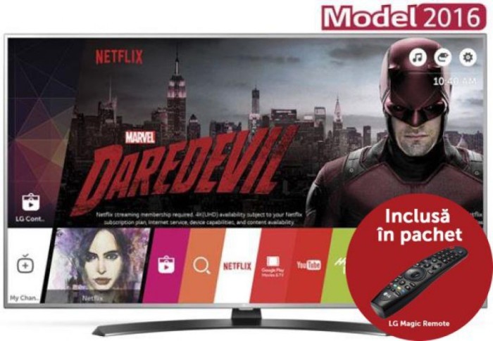 Televizor LED LG 109 cm (43") 43UH668V, Ultra HD 4K, Smart TV, HDR, TruMotion 100HZ, webOS 3.0, WiFi, CI+ Televizor LED LG 109 cm (43") 43UH668V, Ultra HD 4K, Smart TV, HDR, TruMotion 100HZ, webOS 3.0, WiFi, CI+