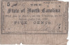 1861 (1 X), 5 cents (Criswell, NC58) - Carolina de Nord