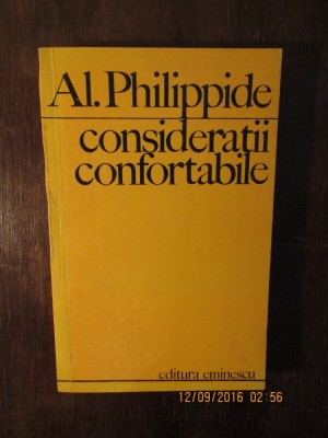 AL. PHILIPPIDE - CONSIDERATII CONFORTABILE foto