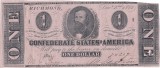 1862 (2 XII), 1 dollar (P-49a) - Statele Confederate ale Americii! (CRC: 93%)