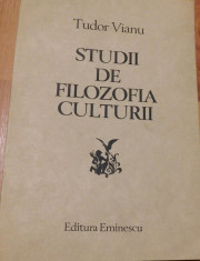 Studii de filozofia culturii de Tudor Vianu foto