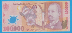 (3) BANCNOTA ROMANIA - 100.000 LEI 2001, POLYMER, STARE BUNA foto