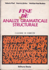 VALERIU VLAD - FISE DE ANALIZE GRAMATICALE STRUCTURALE ( CULEGERE DE EXERCITII ) foto