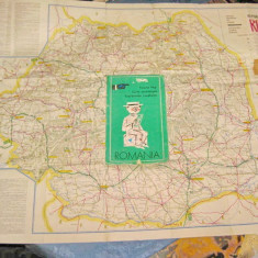 Harta mare Turistica R.S. Romania anii 70-96/66 cm.
