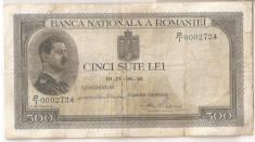 ROMANIA 500 LEI 1936 VF foto