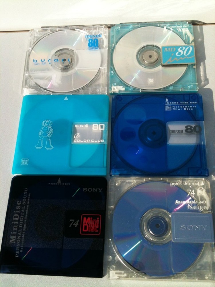 MiniDisc lot 6 buc. minidisc Digital MD Sony Maxell Axia 74min/80min