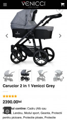 Vand carucior Venicci Grey 2 in 1 foto