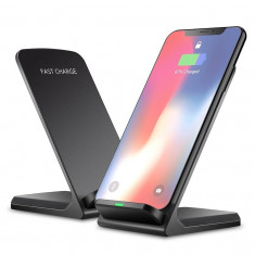 Incarcator wireless FAST Charge mod stand pt iPhone X 8 Samsung Note 8 S9 S8 foto