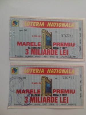 *** Doua bilete de loterie*** foto