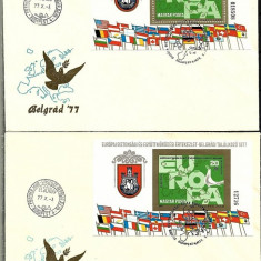 SET FDC--UNGARIA / EUROPA CU BLOCK A+B--1977