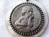 argint MEDALION INGERAS HERUVIM 1900 FRANTA splendid PECTORAL OPULENT MASIV manopera EXCEPTIONALA