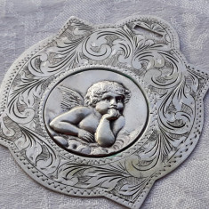 MEDALION argint INGERAS HERUVIM superb FRANTA 1900 OPULENT gravat manual UNICAT