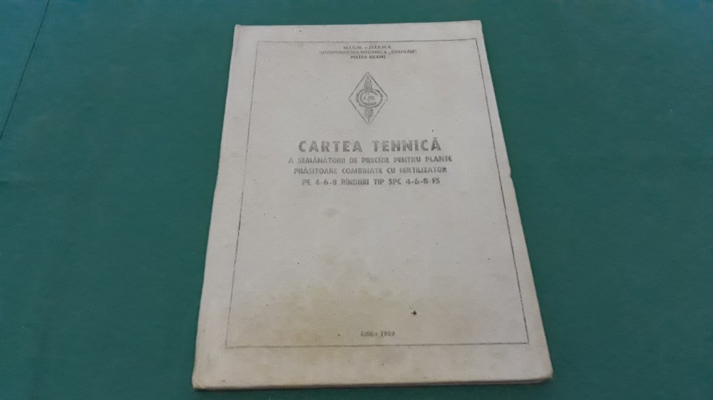 CARTEA TEHNICA A SEMANATORII DE PRECIZIE TIP SPC 4-6-8 FS/ 1989 | arhiva  Okazii.ro